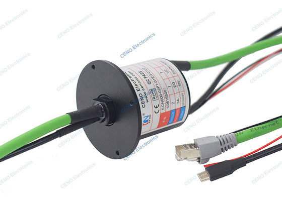 Anillo de deslizamiento de señal USB 2.0 con 1000M Gigabit Ethernet y energía eléctrica