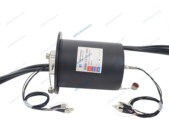 4 canales SM MM Fibra óptica anillo de deslizamiento rotativo conjunto con FORJs para el robot