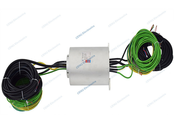 Cables blindados IP67 anillo resbaladizo a prueba de agua con señal Ethernet conector eléctrico rotativo Diámetro interno Ø50mm